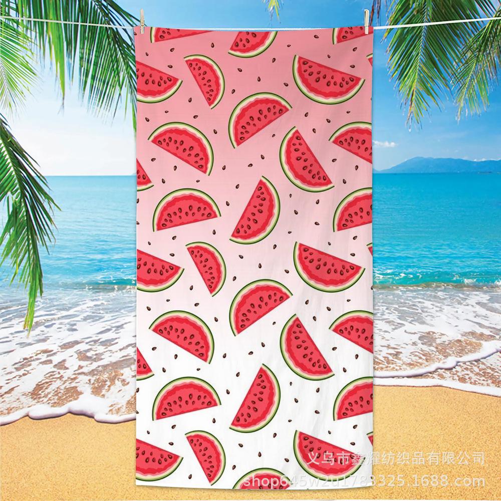 Watermelon Print Beach Towel Lightweight Quick Dry Super Absorbent For Adults Swimming Travel Summer Vacation