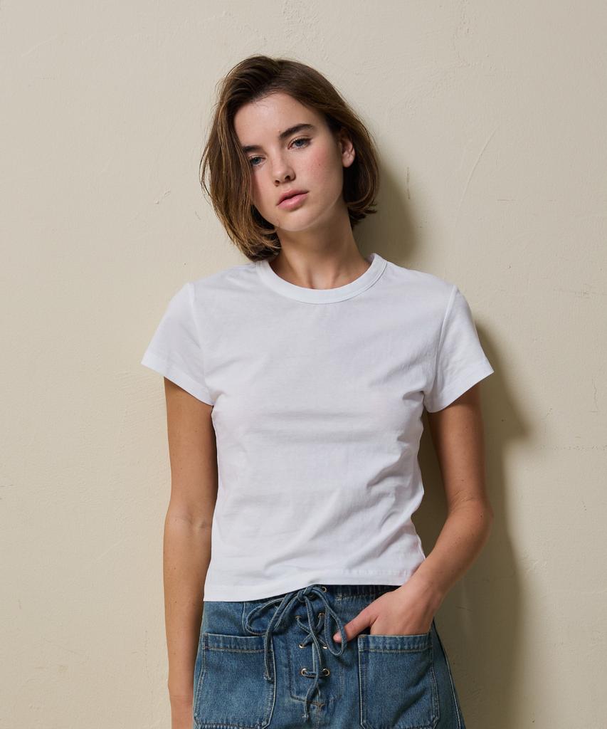 SHINE ON YOU Cotton Basic T-Shirt_ White