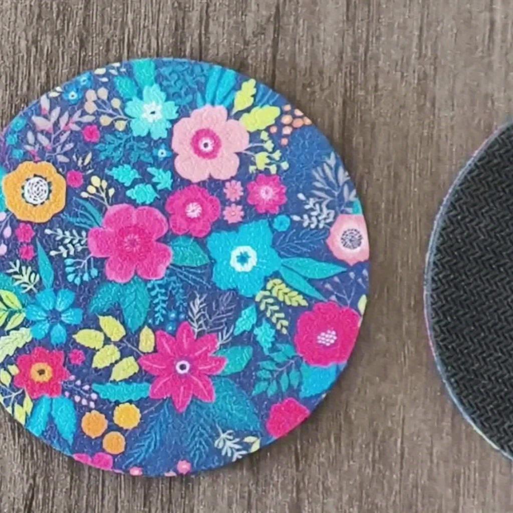 [Absorbent Flowers Coaster] 2pcs Absorbent Flowers Car Cup Holder Coaster Mats | Car Interior Accessories For Women
