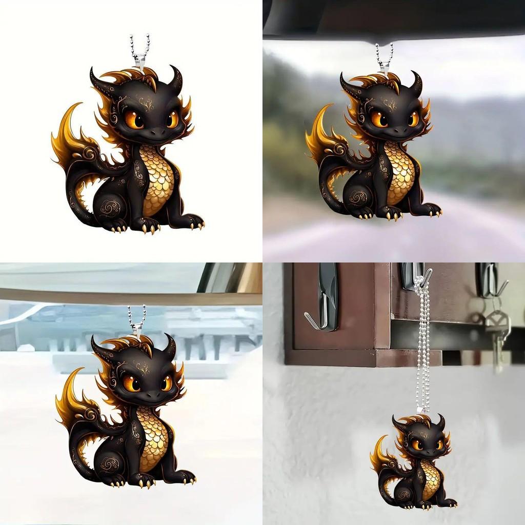 Eyecatching Black Dragon Acrylic Car Charm For Creative Interior Design