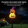 Solar Fairy Tale Yard Decor Halloween Pumpkin Light, Ghost Garden Stake Waterproof Lamps LED Pathway Light for Patio Lawn Autumn