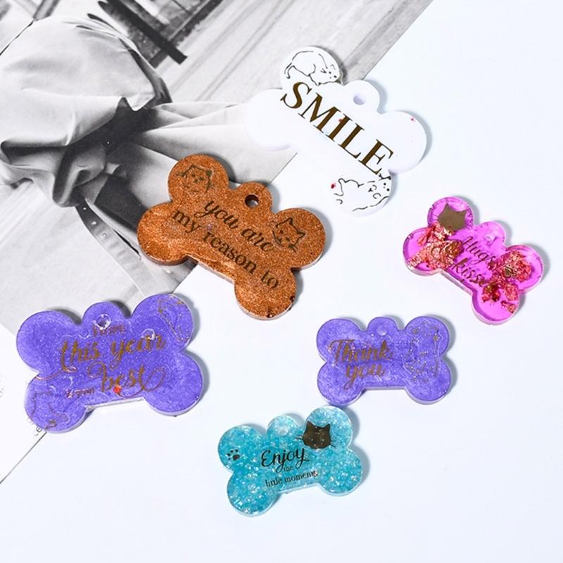 9 Cavity Flexible Pendant Mold Craft Molds Bone Shape Keychain Mould Crafting Accessories Present for Crafting Lover