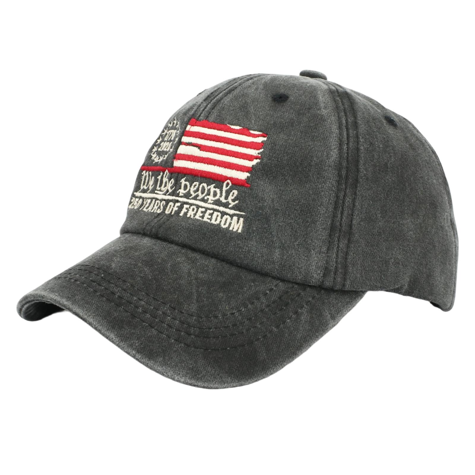 Wethepeople Embroidered Flag Baseball Cap Adjustable Strapback Hat Durable Cotton Twill Fabric Classic Six Panel Design One Size чёрный