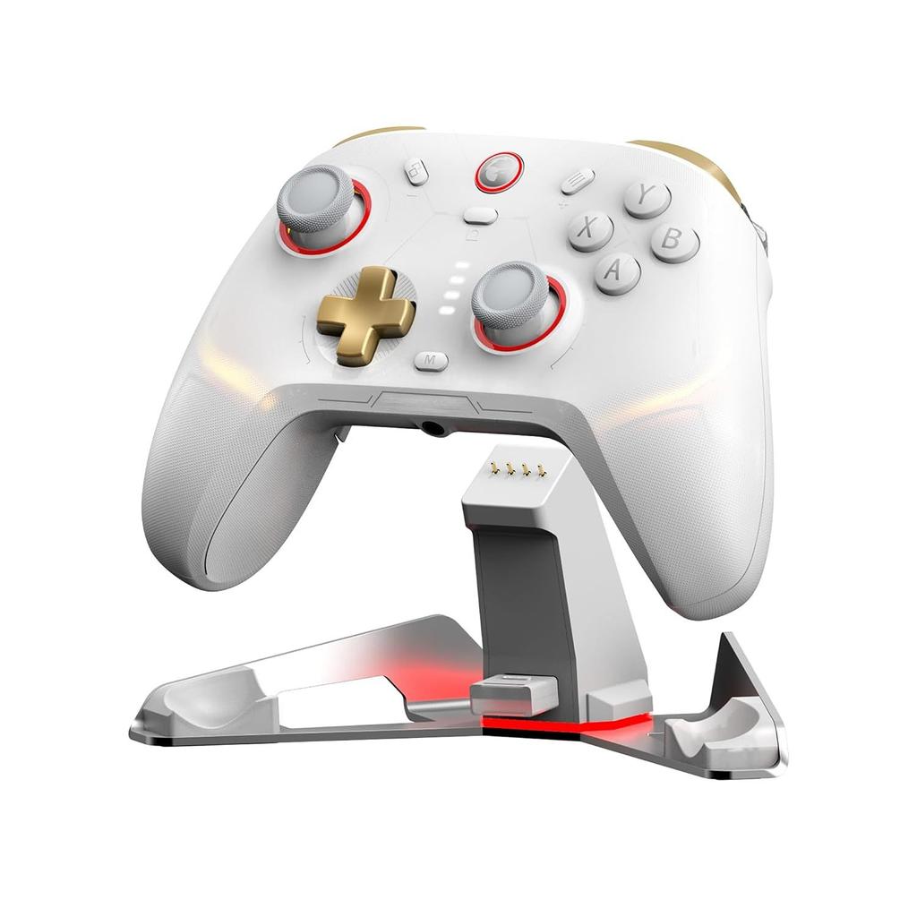 Wireless Gaming Controller with Hall Effect Joystick - Compatible with Switch, PC, IPhone & Android (Bluetooth/2.4G/Wired)