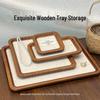 Walnut Jewelry Tray: Pearl Necklace Storage & Linen-Style Display Stand for Props & Photography