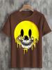 Melting Smile Skull Drip Dark Aesthetic Graphic T-Shirt
