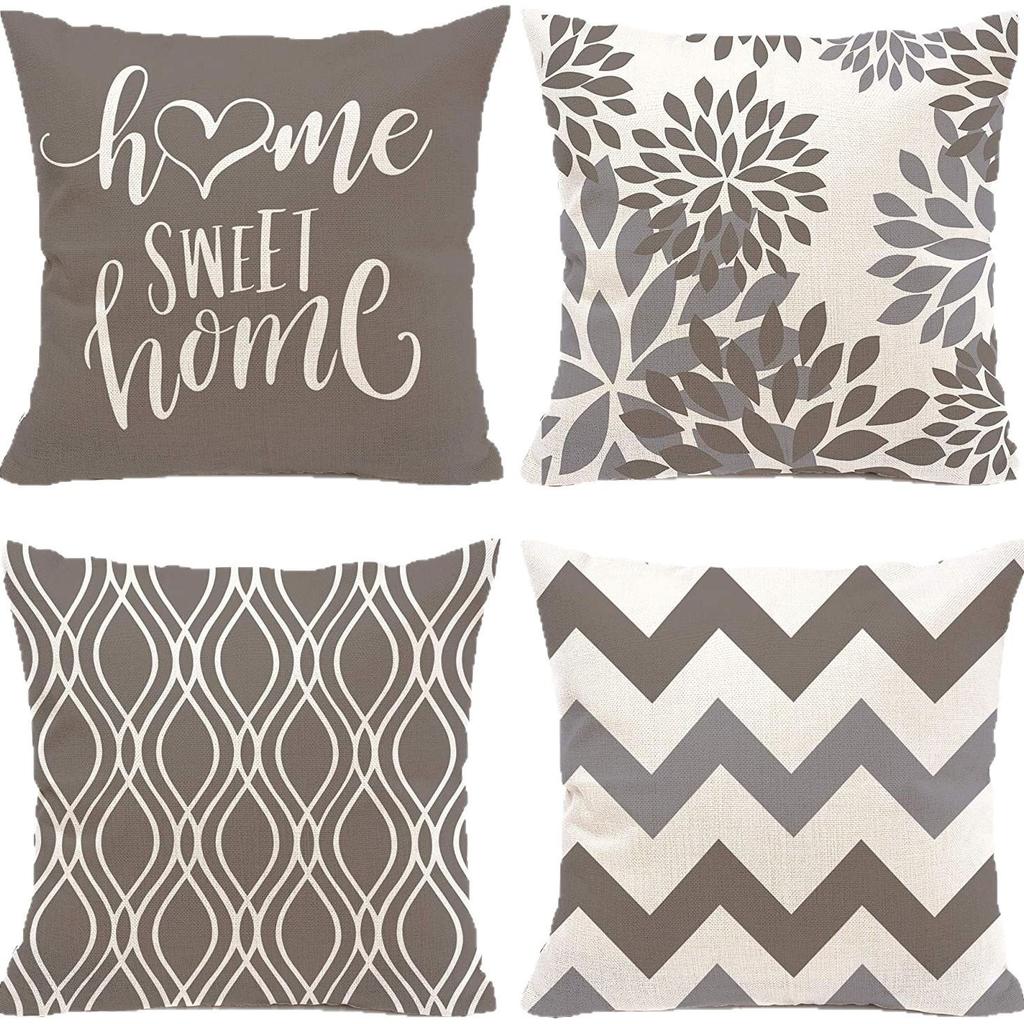 Striped Pillowcase Home Decoration Linen Pillow Cushion Waist Mat Sofa Pillowcase Geometric Abstract