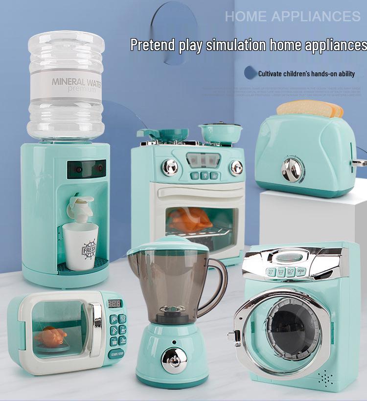 Interactive Home Appliance Simulation Set: Light & Sound Kitchenware, Tableware, Washing Machine, Steamer & Puzzle