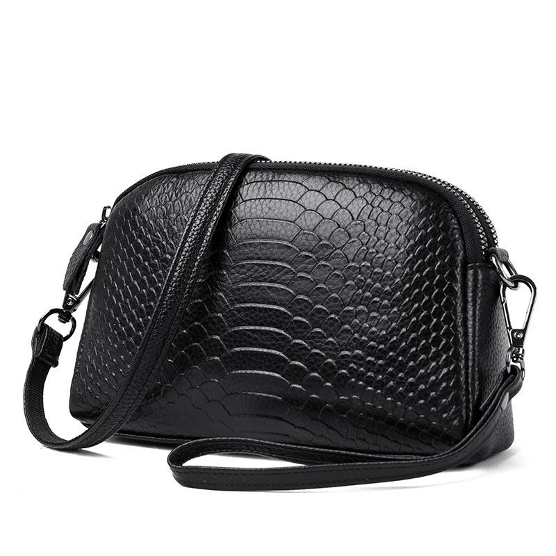 

Women Small Genuine Leather Crossbody Bag Fashion Daily Shoulder Bag чёрный