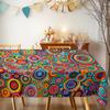 Colorful Circles Rectangle Table Cloth for Table Decor Kitchen Dining Waterproof Reusable Tablecloth for Table Wedding Party