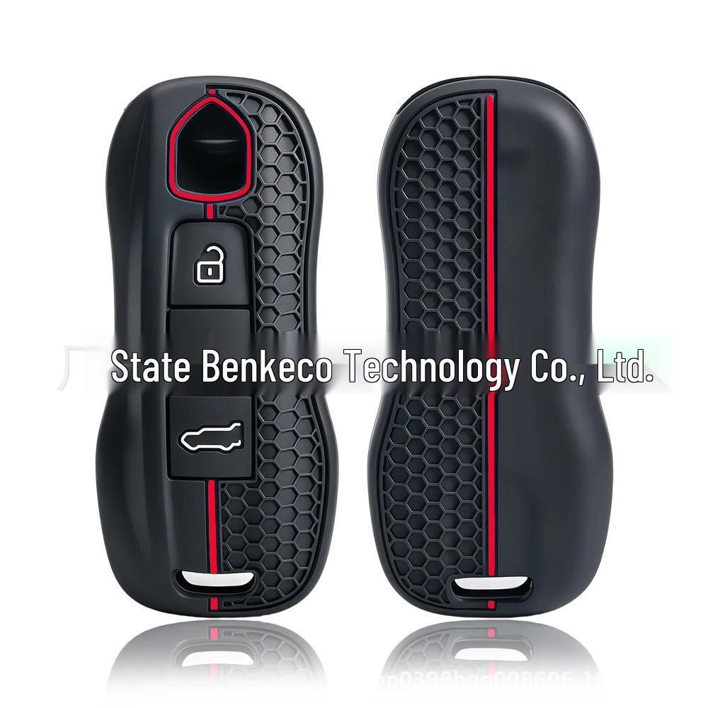 Key Cover: Soft Silicone for Porsche Cayenne, Panamera, Macan, 911, 981, 991 (3-Button)