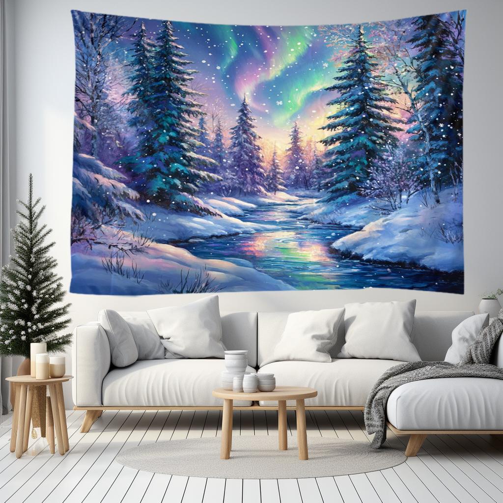 

Гобелен «Рождественская елка», Настенное панно «Зимний пейзаж» для вечеринки, фестиваля, спальни, офиса, гостиной, домашнего декора, настенное украшение 230x150cm