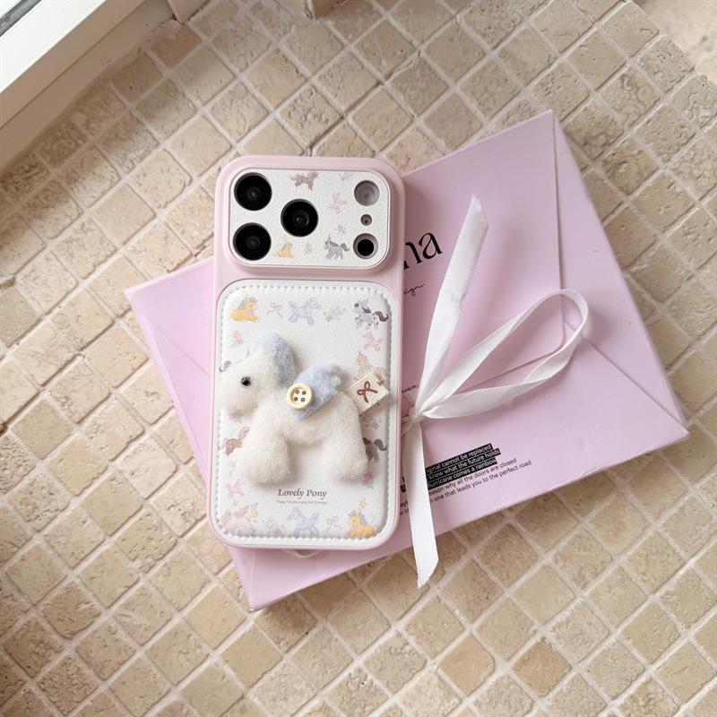 3D Filz Pferdehülle für iPhone 17, 16 Pro Max, 15, 14 - Hochwertiger Neuer Stil