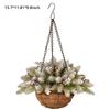 Artificial Christmas Hanging Basket 40cm Golden Powder Golden Leaf Pine Cone Golden Ball Hanging Ornament Xmas Decor Ornaments