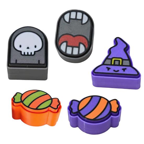 Halloween Fidget Clicker Witch Hat Keyboard Clicker Skull Stress Relief Sensory Fidget Toy for Office Workers Travel or Classroom Use
