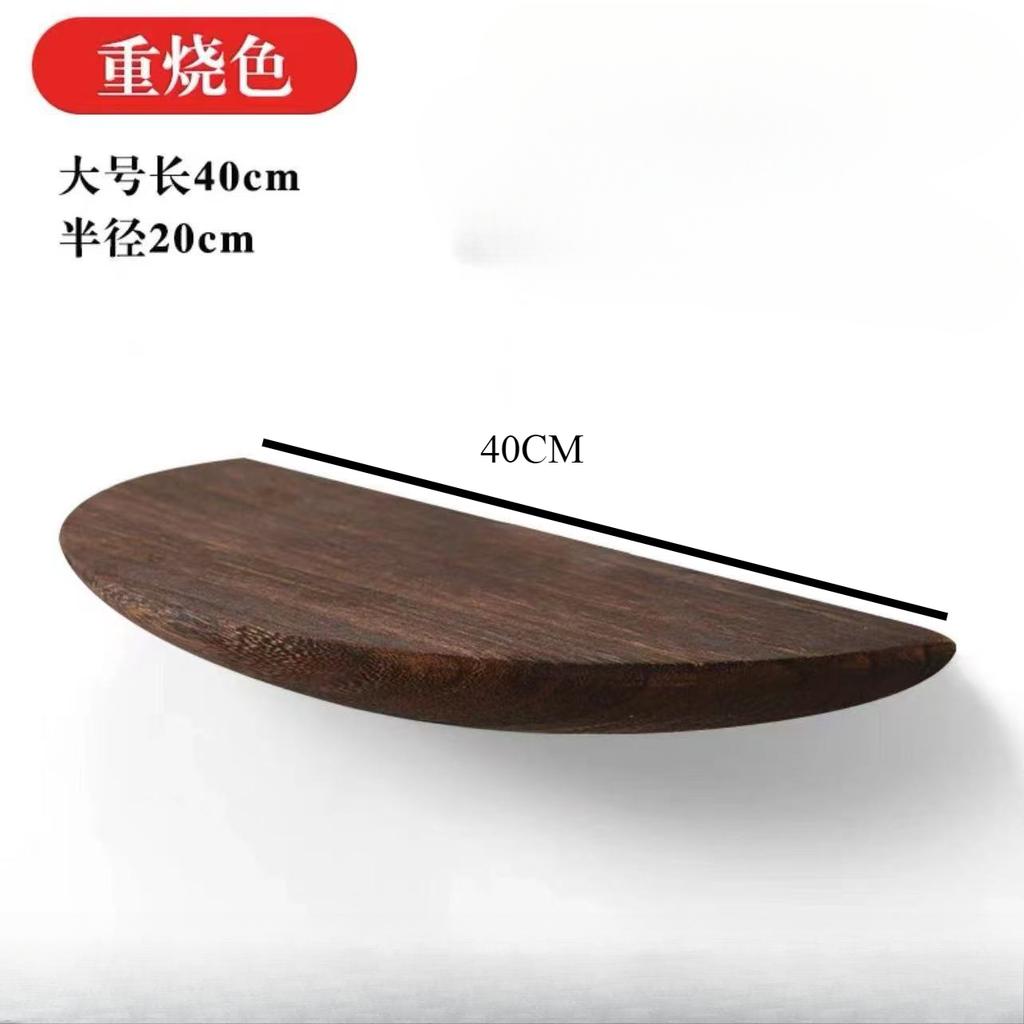 Nordic Style Wall Mounted Semicircular Wood Wall Storage Rack Background Wall Display Home Decoration Item Storage Organization