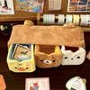 Rilakkuma Cute Japanese Cartoon Plush Divided Desktop Storage Box For Jewelry Stationery Small Items Home Office Desk Organizer