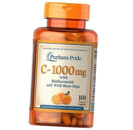 

Вітамін С з Біофлавоноїдами та Шипшиною, Vitamin C-1000 with Bioflavonoids and Rose Hips, Puritan s Pride 100каплет (36367172) 100caplets
