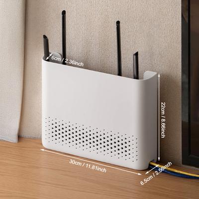 Pudełko do przechowywania routera WiFi Montowane na ścianie Bez wiercenia Wieszak Pudełko do domu, biura i hotelu