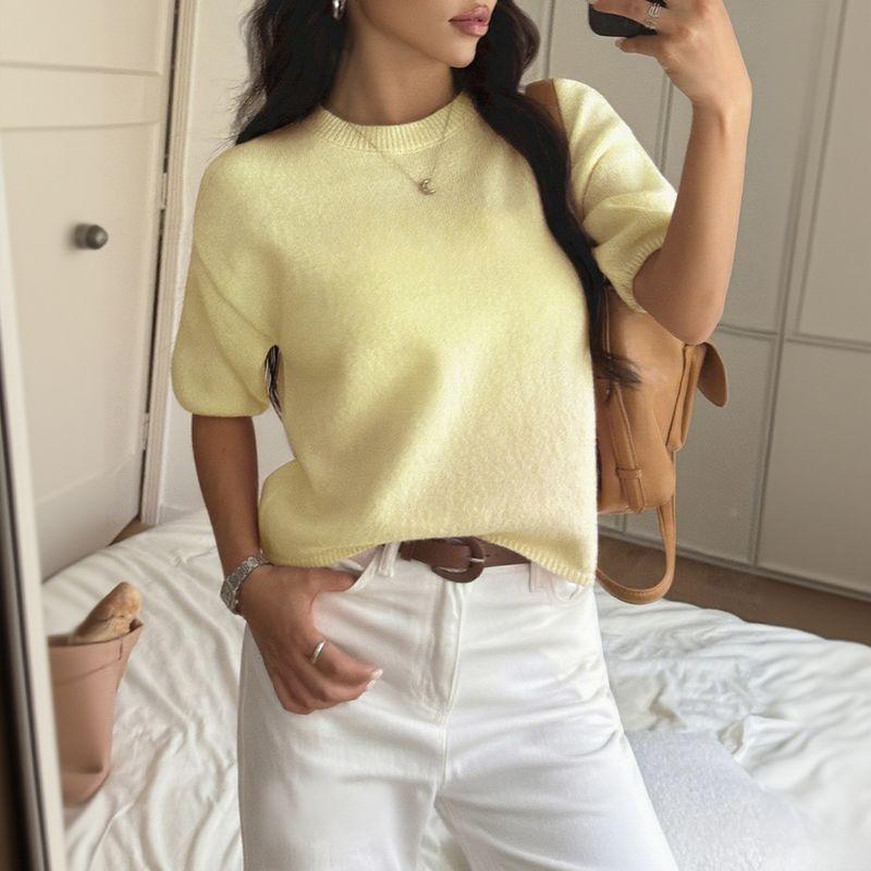 

and American Foreign Trade Women clothes Autumn and Winter Amazon Independent Station Leisure Vacation Atmosphere Sense Long sleeve Women s Sweater Yellow L