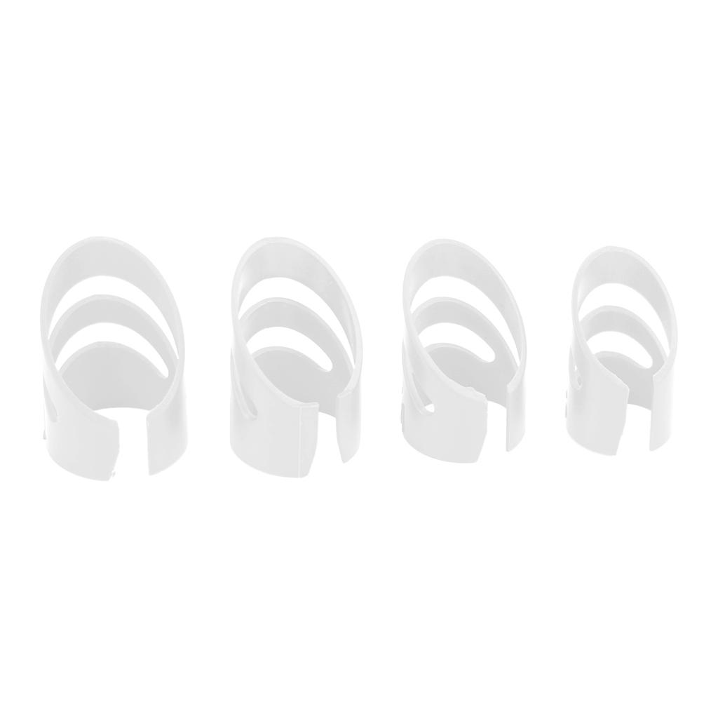 4 Stück Gitarren-Fingerpick Fingerspitzenschutz Instrument Zubehör Set Kit für Bass BanjoWeiß