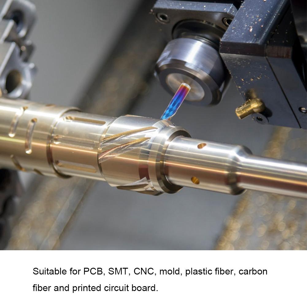 10 buc Freză 3.175mm Acoperire Nano Albastră Coadă Un Singur Tăiș Spirală Unelte Gravură Carbură