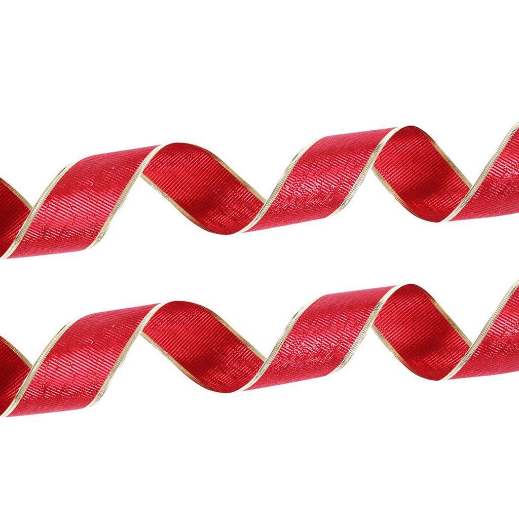 Christmas Wired Edge Ribbons Wrapping Ribbon Roll for Gift Wraping DIY Webbing Hair Bows Fabric Decorative Ribbons 2m