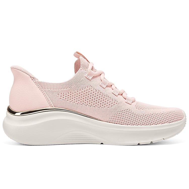 Skechers Bobs Sport Flash Shoes Comfortable Breathable Durable Lightweight Low Top Training Shoes Women Sneaker Light-Pink 117617-LTPK