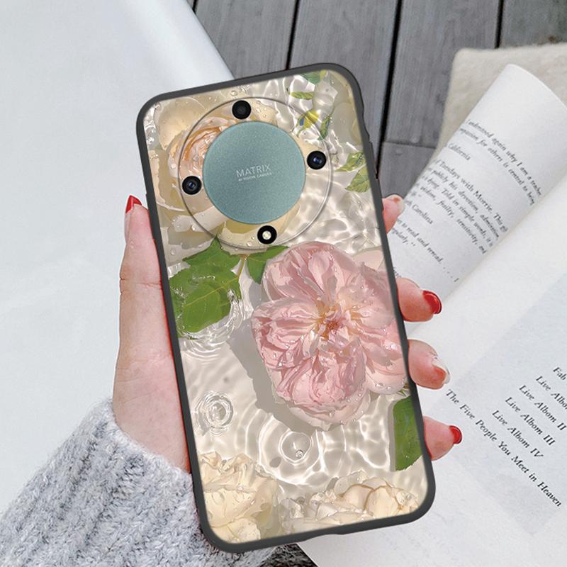 For Honor X9a X9b X9c X7c X6a X6b X7a X8a X8b X8 Magic 5 6 7 Lite oilPainting Flowers Butterfly Phone Case Korean Shockproof TPU