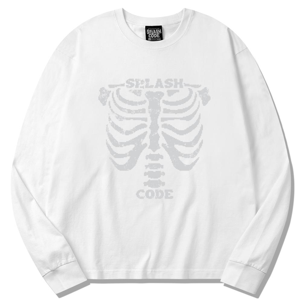 Seupeullaesikodeu Long Sleeve White - Skeleton