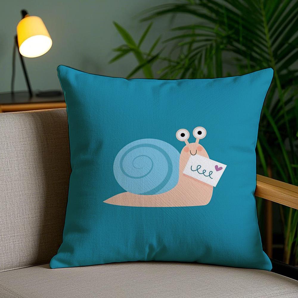 Cute Animal Cushion Cover Plush Fabric Soft Double-Sided Printed Invisible Zipper Sofa Pillow Case Home Decor