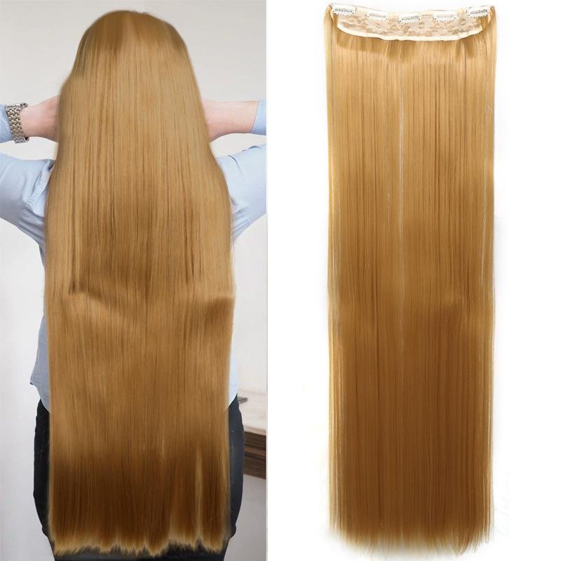 

LUPU 100СМ Длинные Прямые Накладные Волосы на 5 Заколках Термостойкие Синтетические Шиньоны Черные Коричневые Натуральные Искусственные Волосы для Женщин 100CM