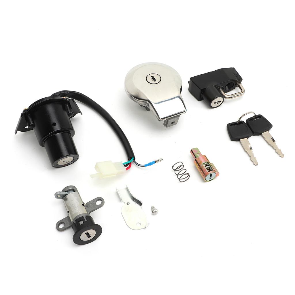 Motorcycle Ignition Switch Lock Set Fuel Gas Tank Helmet Trunk Lock with Keys for Virago XV125 XV250 XV535