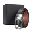 eather in uckle Belt en's Belt ift Box owhide Men's Business Casual Jeans ouble-ided Simple Belt