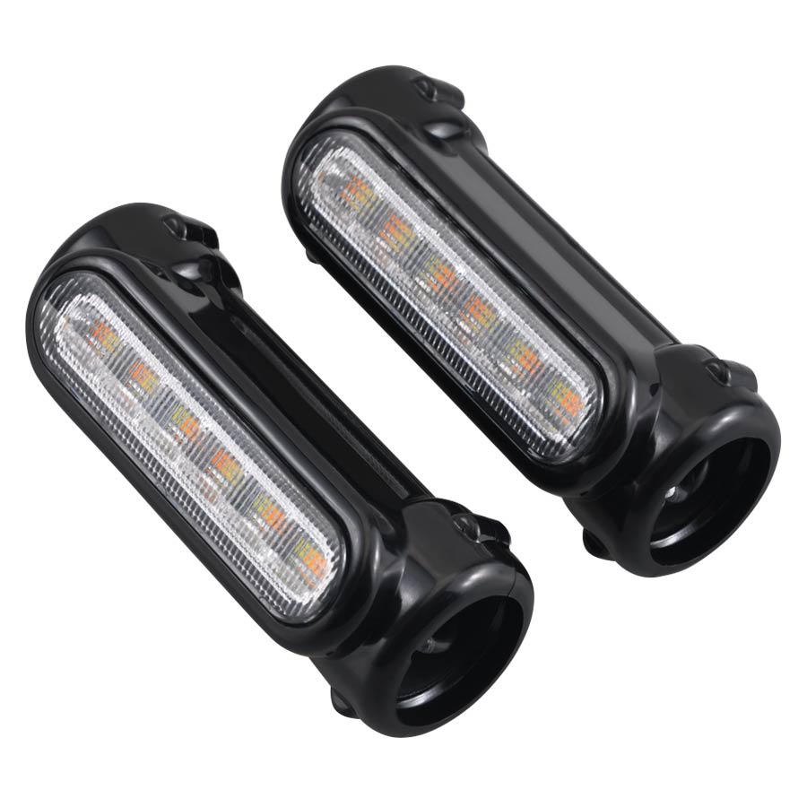 For Harley Victory Others Models with Bars Motorcycle Accessories 1.25'' Left & Right Crash Bar Turn Signal Light Running Light