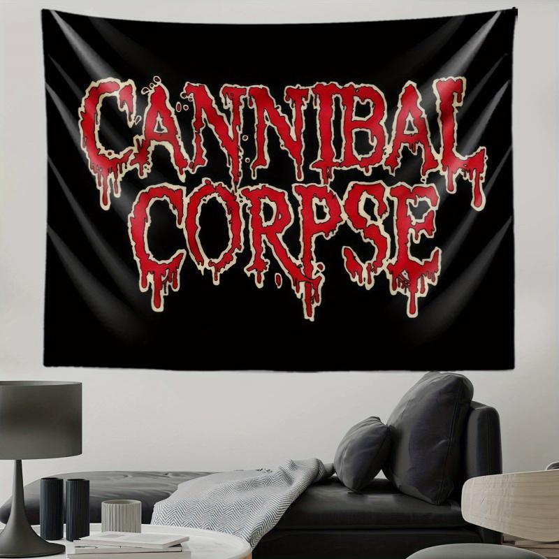 Cannibal Corpse Tapestry Death Metal Logo Design Perfect for Hardcore Decor Bedroom Wall Styling and Photo Backdrops