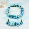 S160707 Artificial Flower Hairband And Bracelet Set Fabric Material For Women And Girls