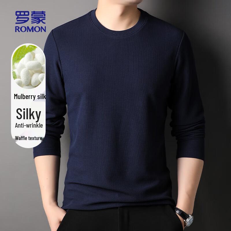 ROMON Men s Waffle Knit Long Sleeve T-Shirt L