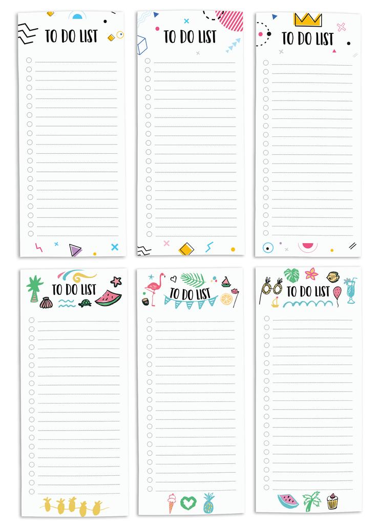 Inkdotpot Pack of 6 Funny Magnetic Dry Erase List For Fridge, Wipe Clean W  NoStain, Quick Notes Shopping & Grocery List Whiteboard for Fridge