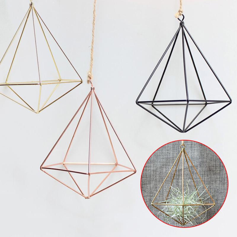 Bracket Hanging Geometric Shape Decoration Wall Flower Home Outdoor Plant Art Basket Rack Design Garden Holder