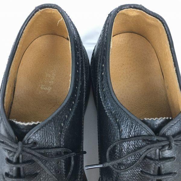 70s Vintage ANSI Z41.1-190 Steel Toe Long Wingtip Safety Shoes Black Size 7.5D / 25.5cm(USED)