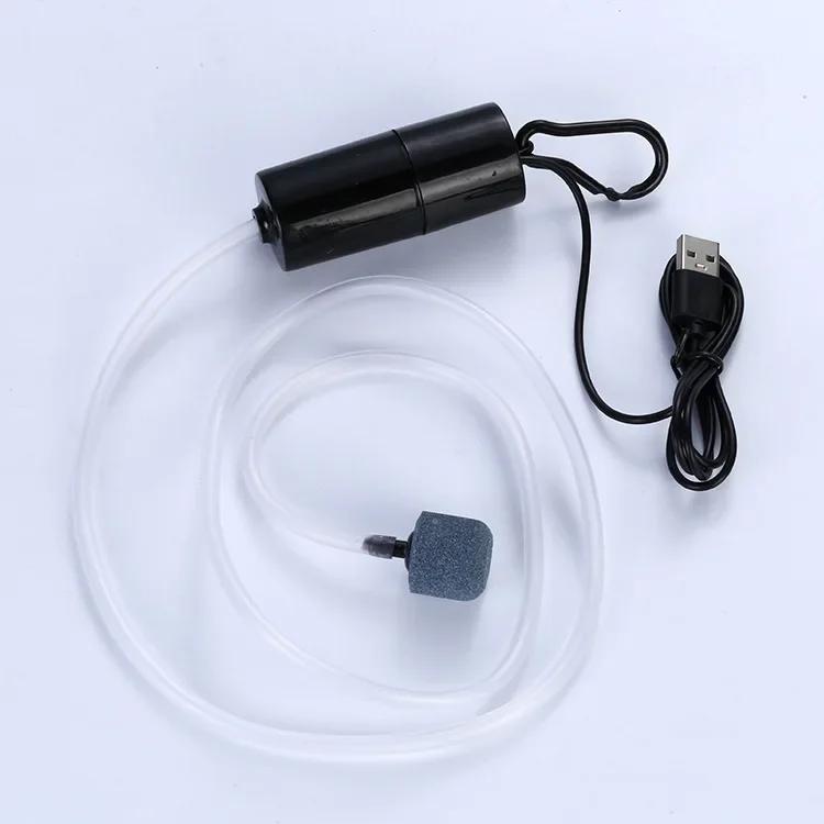 USB Mini Aquarium Air Pump Aerator, Silent High Output Oxygen Pump for Fish Tank, Waterproof Shell, Portable for Outdoor Fishing