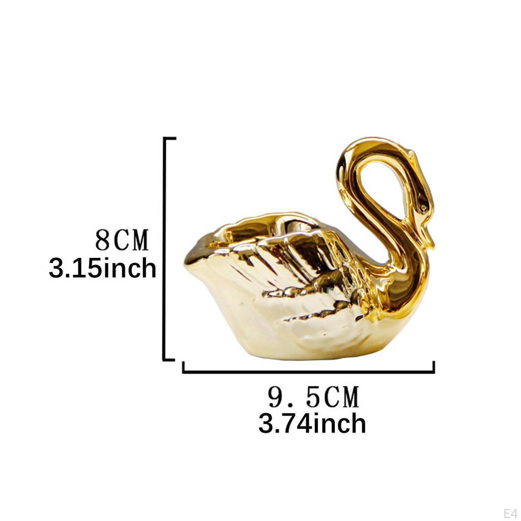 Suport Lumânare Lebădă Aurie Sfeșnic Creativ Piesă Centrală de Masă Suport Lumânare Pastilă