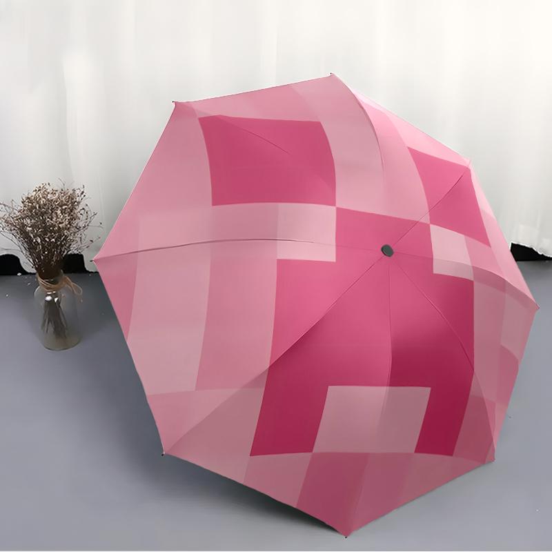 Printed Blocky Pixel Game Folding Umbrella,Outdoor,Leisure,And Travel Umbrella,Durable Umbrella Fabric,Birthday And Holiday Gift