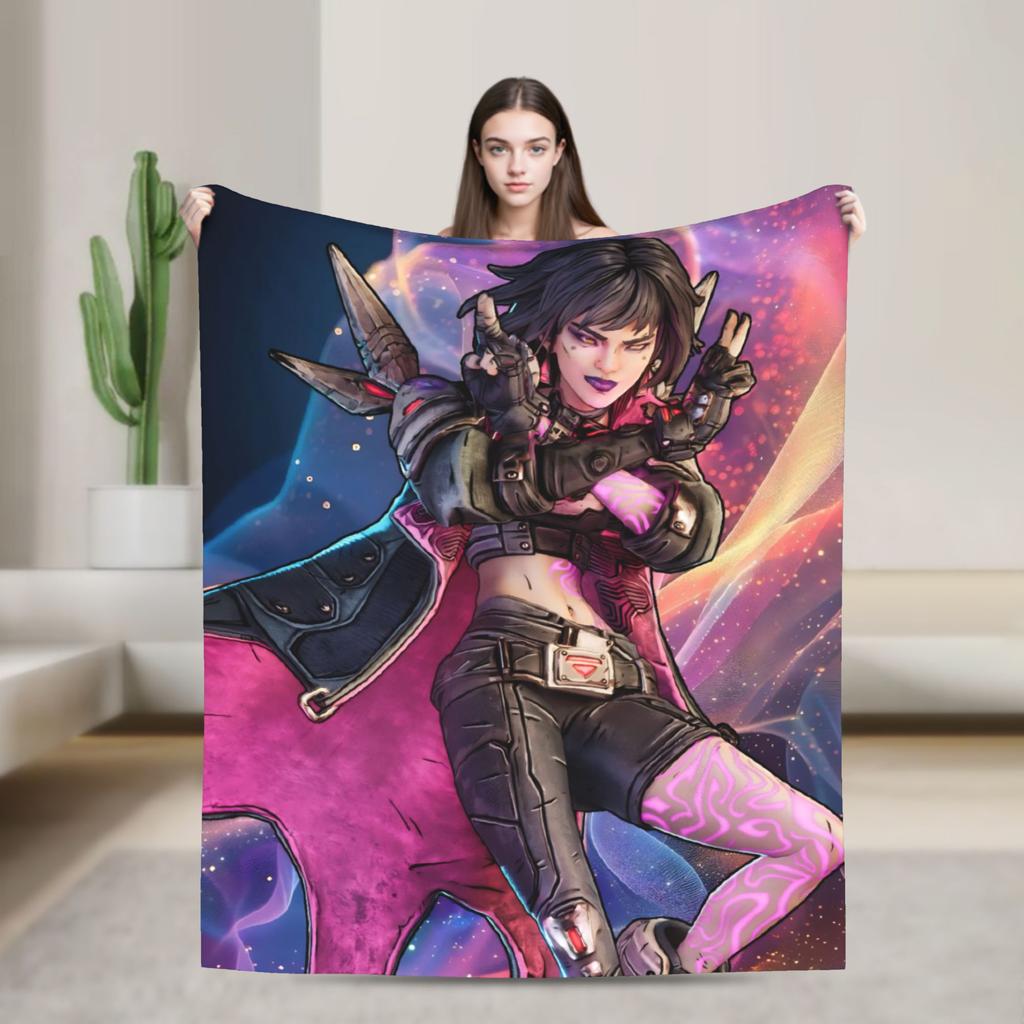 B-Borderlands 4 Warme Decke Kinder Plüschdecke Neuheit Outdoor Flanell Tagesdecke Sofa Bettbezug