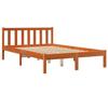 VidaXL Cadre de lit cire marron 135x190 cm bois de pin massif 844804