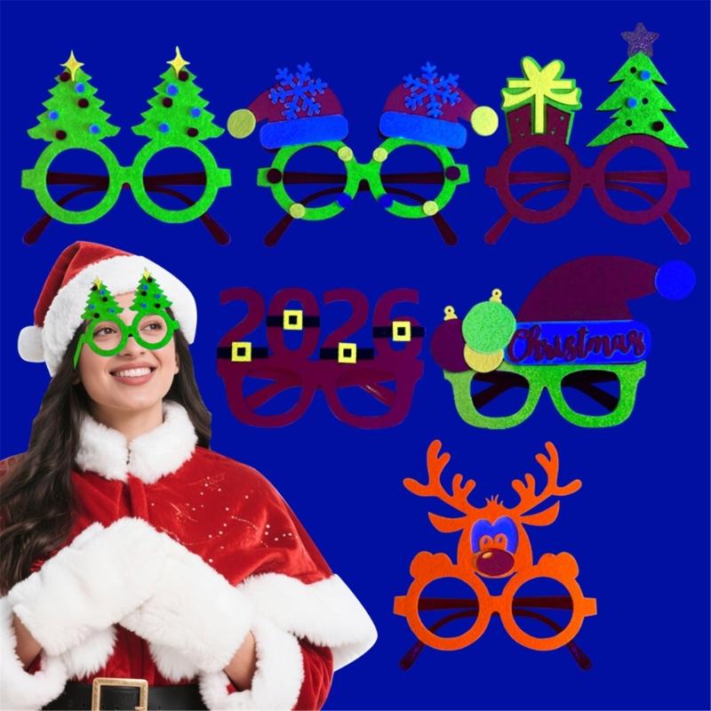 Novelties Funny Glasses,Christmas Glasses Frames Decorative Glasses Fluorescence Christmas Eyeglass Funny Christmas Glass