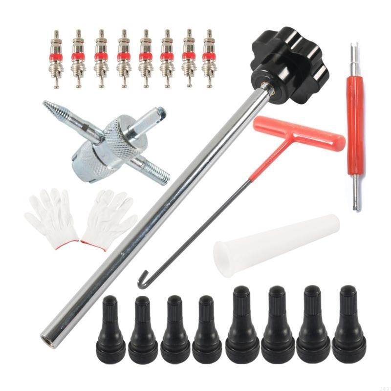 28GC 22pcs Tire Repair set Valves Cores Remover for Easy Use In Multiple Environment