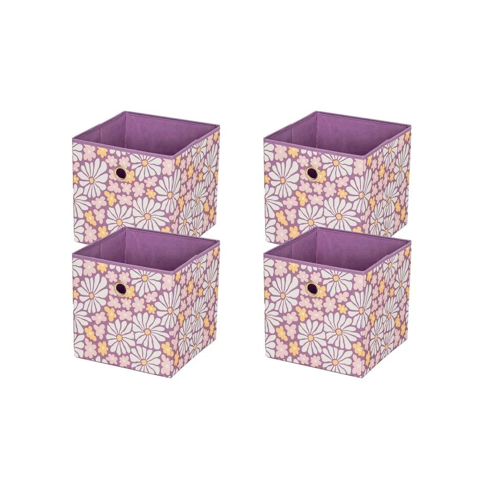 Collapsible Fabric Storage Bins 4 Pack Square Bins Home Organization Durable Polyester Ideal Closet Bedroom Living Room Toy