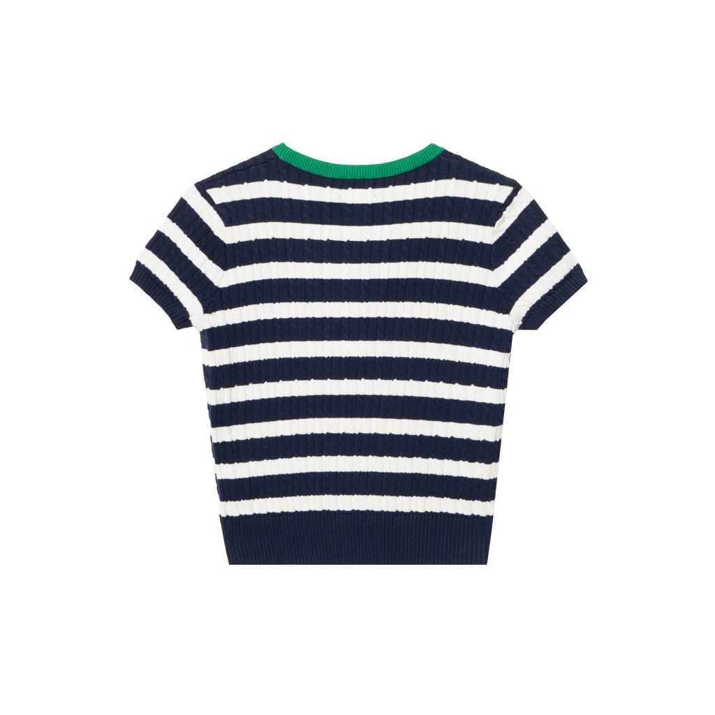 Polo Ralph Lauren Dress Set Striped Cotton Knit Pony Embroidery Kids Dress CWPO2STG2U20034-410